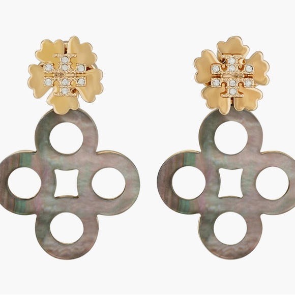 Tory Burch Gold and Silver Floral Earrings - Picture 2 of 5